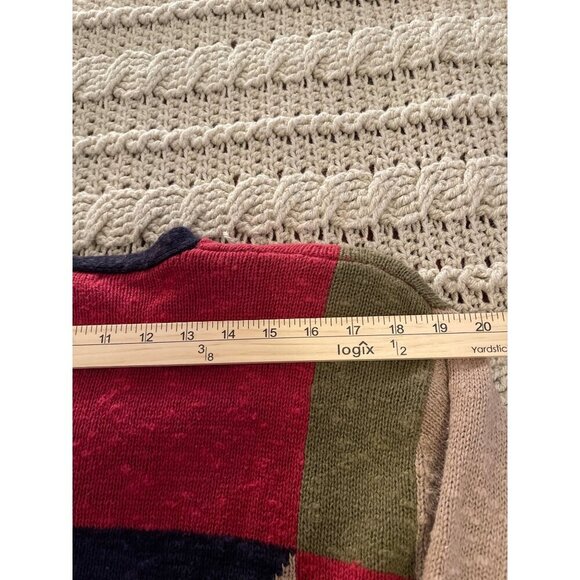 Colorful Patchwork Christopher & Banks XL Cardigan Women’s Sweater Red, Blue, Gr - Picture 7 of 10